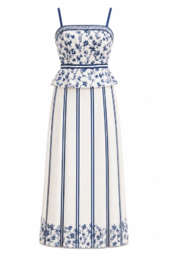 Tucker Midi Dress in Ditsy Blue
