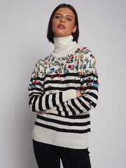 Embroidered Turtleneck Sweater