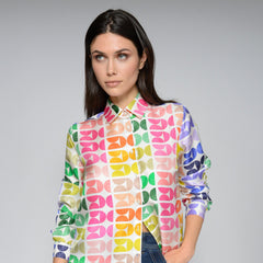 Irina Shirt in Rainbow Geometric