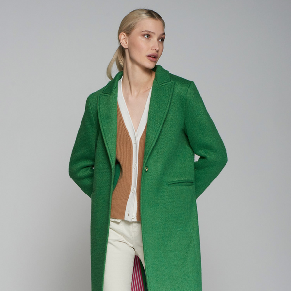 Katherine Coat in Green Wool