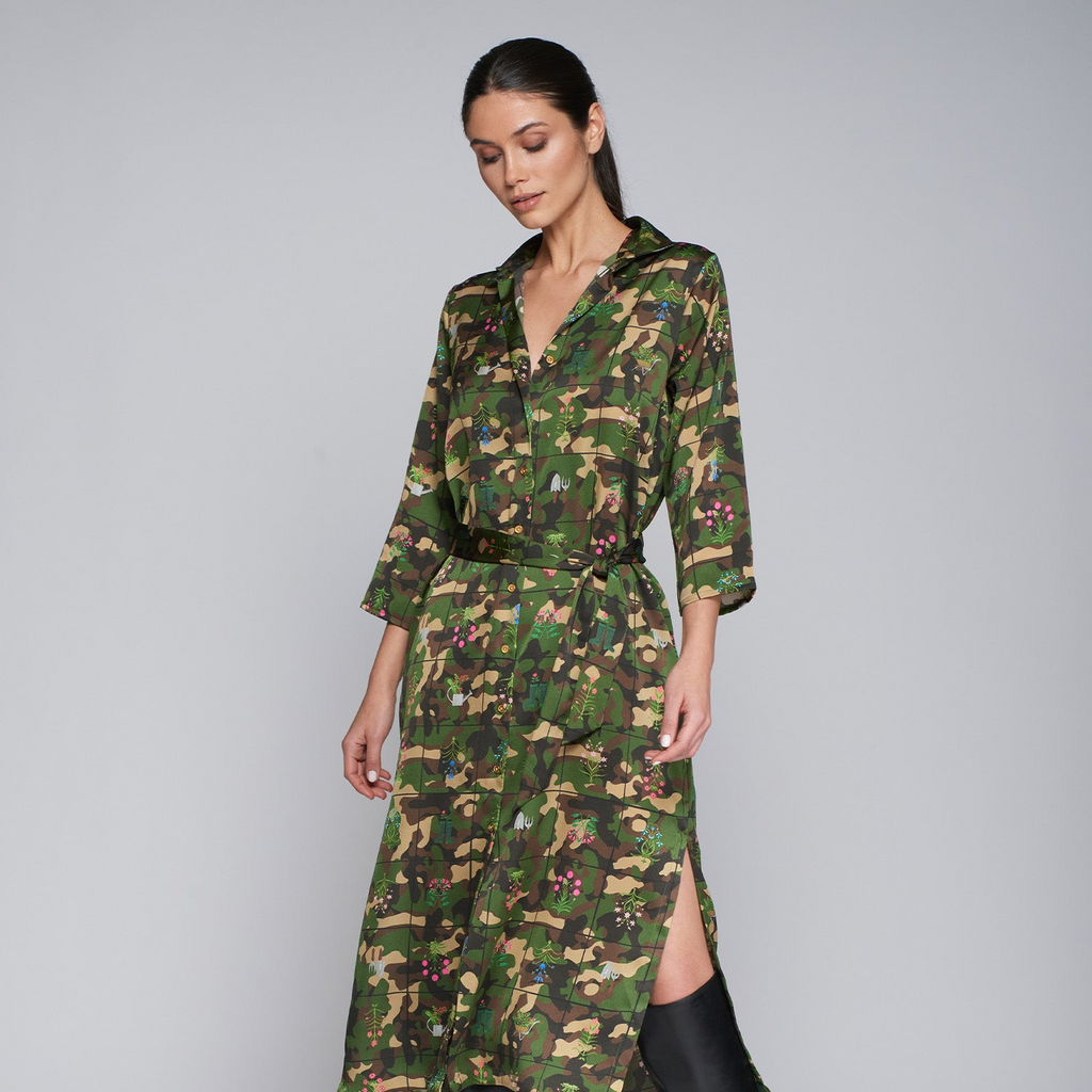 Nela Dress in Garden Camo