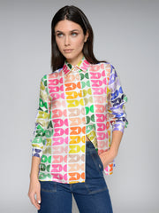 Irina Shirt in Rainbow Geometric