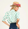 Bergamot Blouse in Emerald Dots