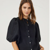 Bubble Linen Shirt in Black