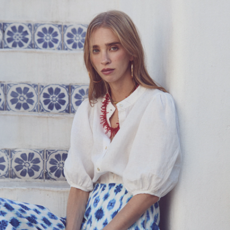Bubble Linen Shirt in Off White