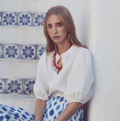 Bubble Linen Shirt in Off White