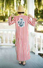 Cairo Kaftan in Red Stripe