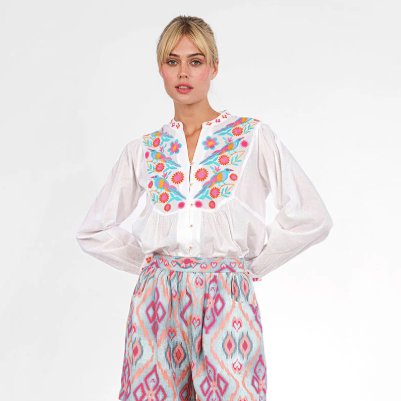 Catnep Blouse w/ Birds