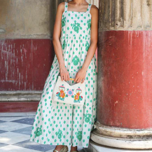 Cornflower Dress in Emerald