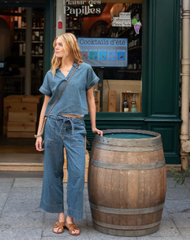 Hadley Boxy Top in Washed Chambray