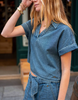 Hadley Boxy Top in Washed Chambray