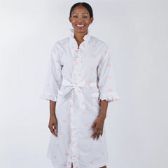 Nancy Ruffle Embroidered Robe