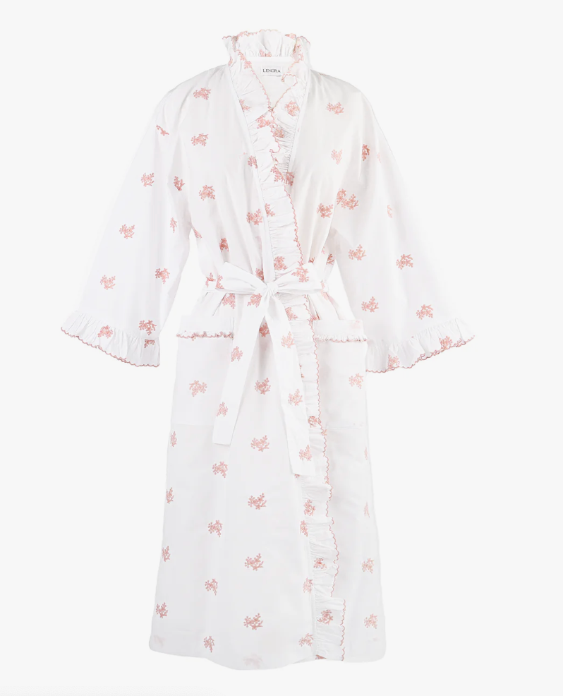 Nancy Ruffle Embroidered Robe