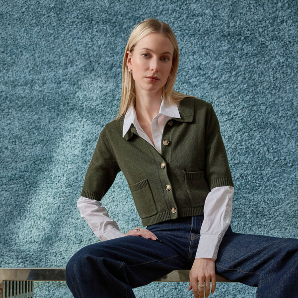 Polo Collar Cardigan