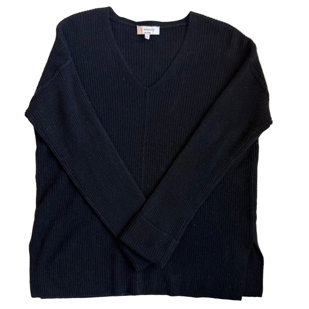 Cashmere Rib V-Neck Sweater