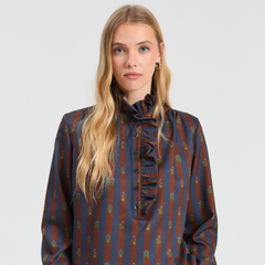 Volantes Shirt in Maroon St.