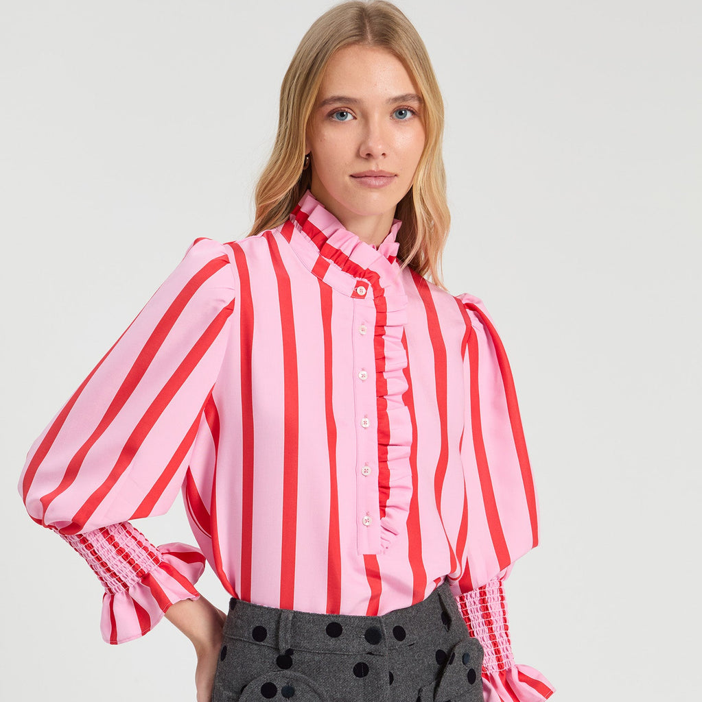 Volantes Shirt in Pink/Red St.