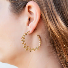 Brass Frond Hoops