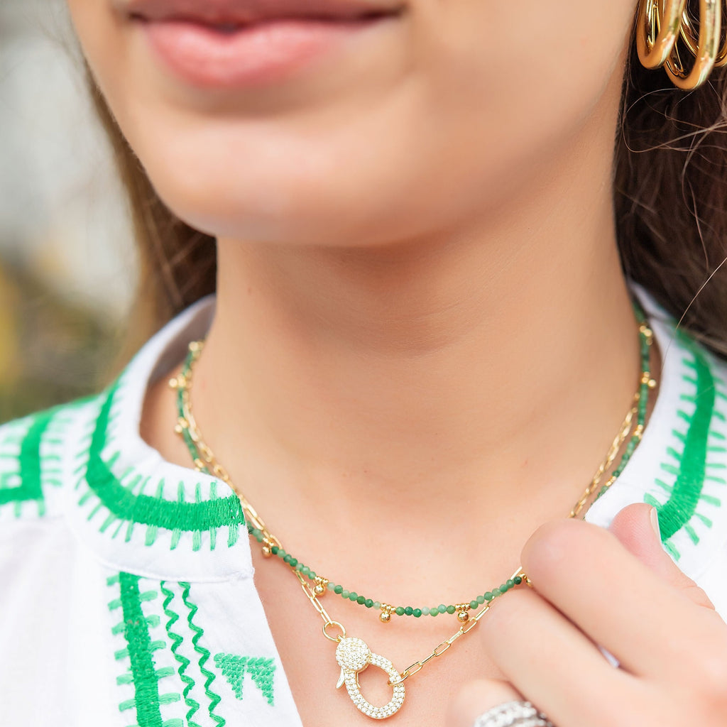 Dainty Gold & Color Beaded Necklace