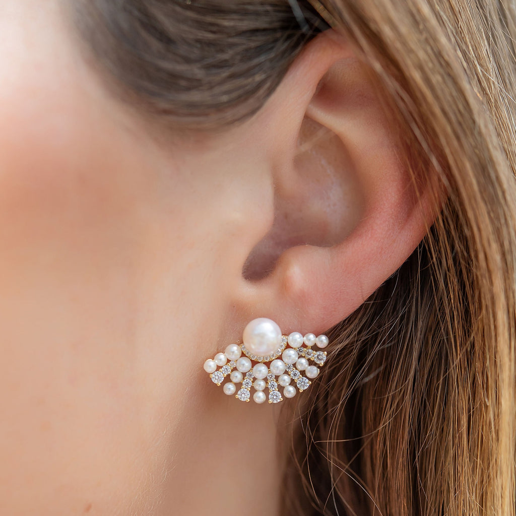 Pearl Fan Earrings
