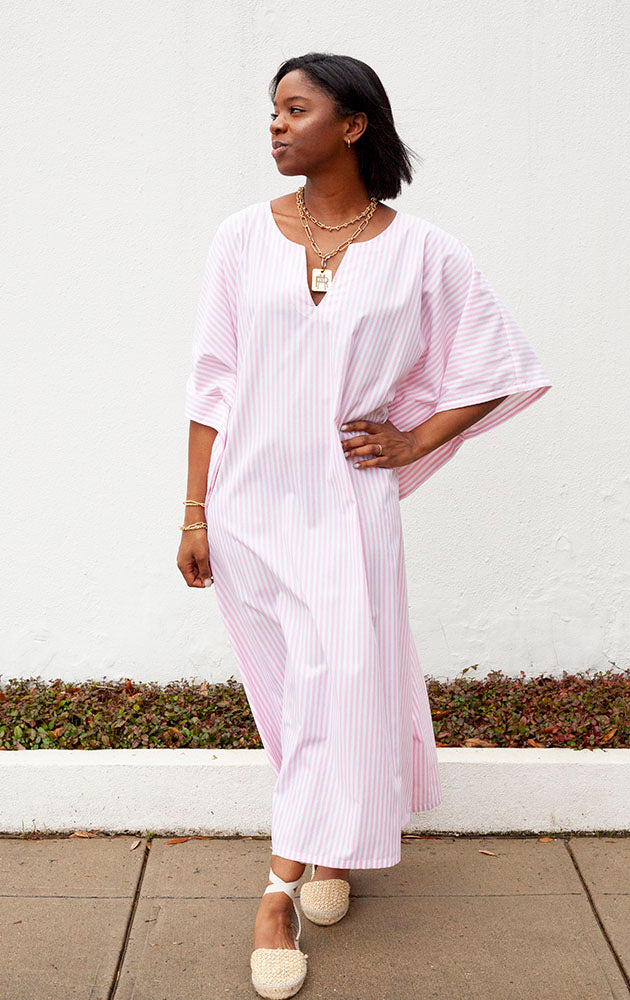 Pink Cabana Stripe Kaftan